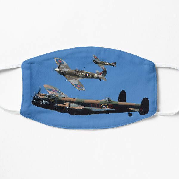 Lancaster Bomber and Spitfire Escorts Flat Mask