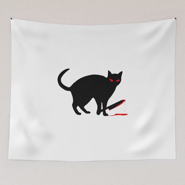 Item preview, Funny Cat Knife Bloody Halloween Costume - Black Cat WHAT? designed and sold by bas19101.