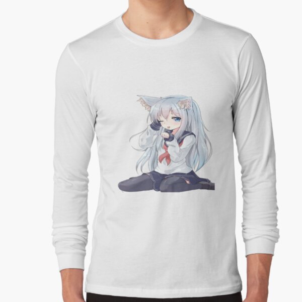 Genetically Engineered Catgirls For Domestic Ownership! T Shirt DIY Cotton  Big Size S-6xl Cat Girl Catgirl Cute Blue Ears Cat - AliExpress