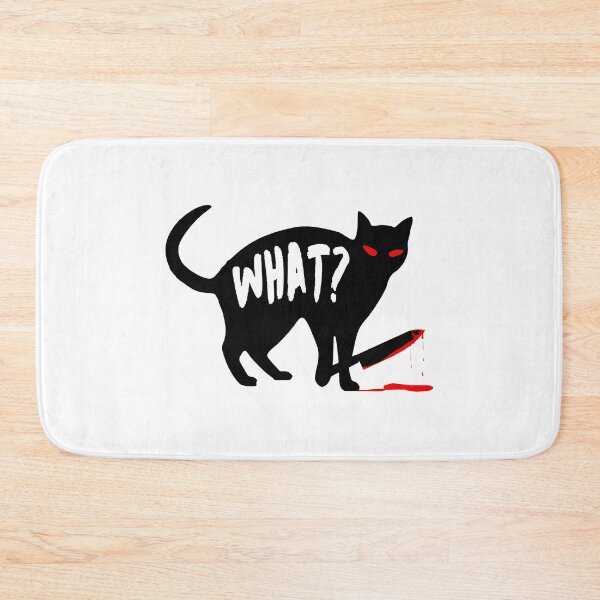 Item preview, Funny Cat Knife Bloody Halloween Costume - Black Cat WHAT? designed and sold by bas19101.