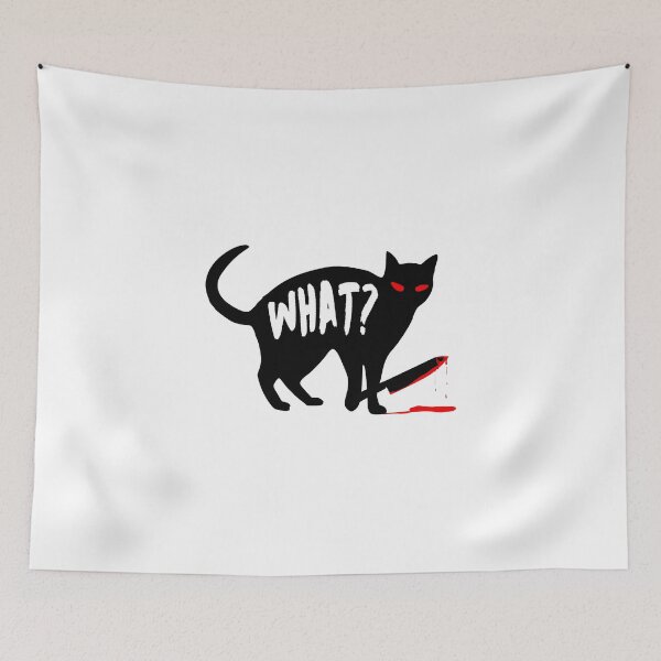 Item preview, Funny Cat Knife Bloody Halloween Costume - Black Cat WHAT? designed and sold by bas19101.