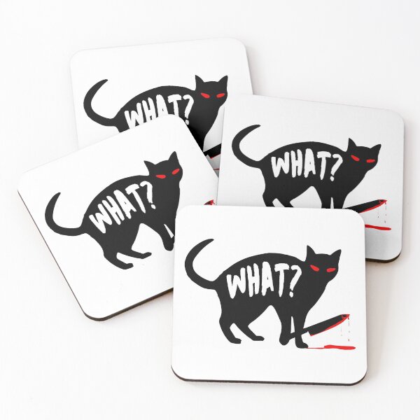 Item preview, Funny Cat Knife Bloody Halloween Costume - Black Cat WHAT? designed and sold by bas19101.