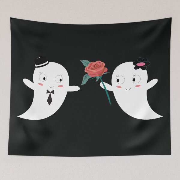 Item preview, cute halloween ghost proposing each other for the holiday designed and sold by Rajpramanik.