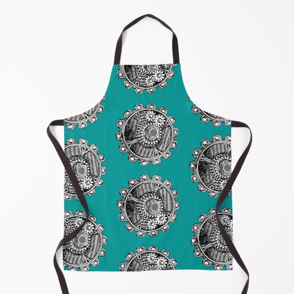 Item preview, Vintage Old Gear Print (Ocean Teal Blue) designed and sold by TheEditrix.