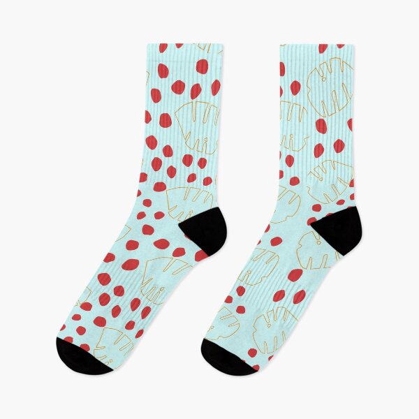 Item preview, pastel blue with leaf and red dots designed and sold by 3Akshithaa.