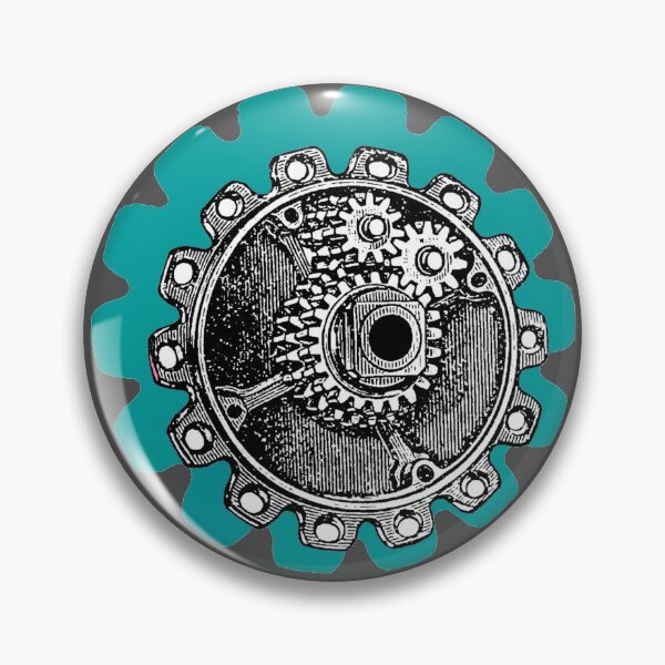 Item preview, Vintage Mechanical Gear Motif (Ocean Teal Blue) designed and sold by TheEditrix.