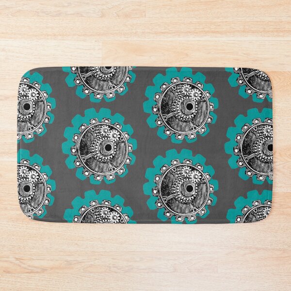 Item preview, Vintage Mechanical Gear Motif (Ocean Teal Blue) designed and sold by TheEditrix.