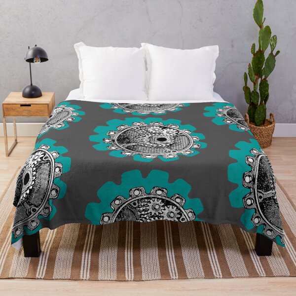 Item preview, Vintage Mechanical Gear Motif (Ocean Teal Blue) designed and sold by TheEditrix.