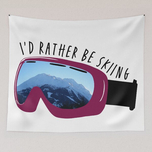 Item preview, I'd Rather Be Skiing Ski Goggles (pink red) designed and sold by Johnston Creative.