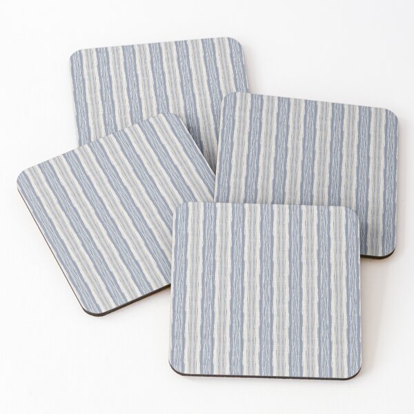 Item preview, Seamless french farm house woven linen stripe texture. Ecru flax blue hemp fiber. designed and sold by Limolida.