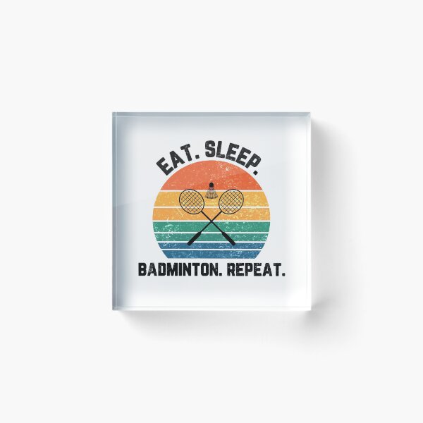 Item preview, Eat Sleep Badminton Repeat Sunset Black Text designed and sold by Sour Soul.
