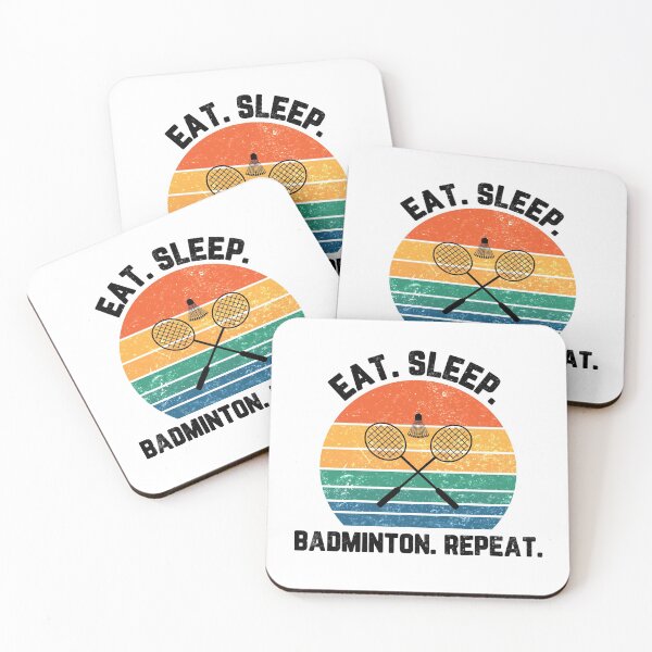 Item preview, Eat Sleep Badminton Repeat Sunset Black Text designed and sold by Sour Soul.