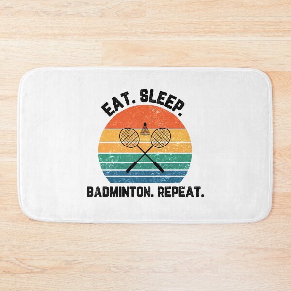 Item preview, Eat Sleep Badminton Repeat Sunset Black Text designed and sold by Sour Soul.