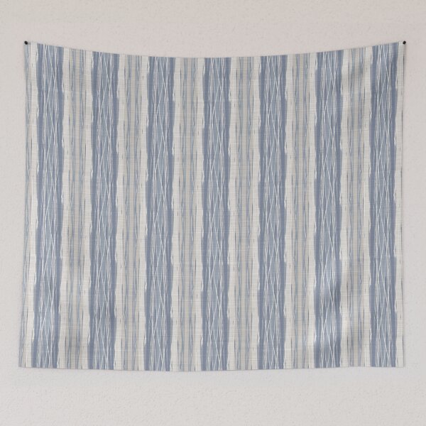 Item preview, Seamless french farm house woven linen stripe texture. Ecru flax blue hemp fiber. designed and sold by Limolida.