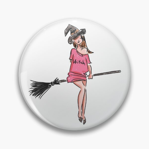 Item preview, Joven bruja montando una escoba designed and sold by TeeandToast.