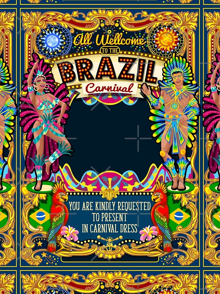 Rio Carnival Poster Theme Brazil Carnaval Mask Show Parade A-Line