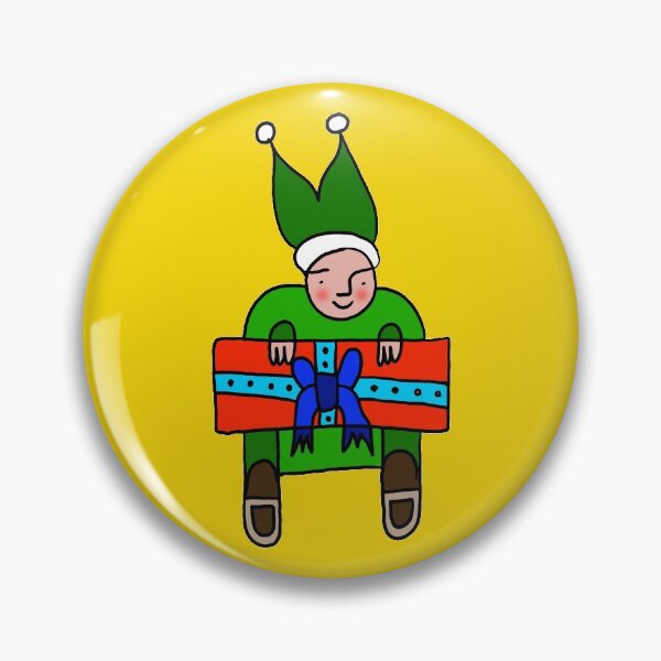 Item preview, Elf with a Gift for Christmas on Yellow Board designed and sold by Istvan Ocztos.