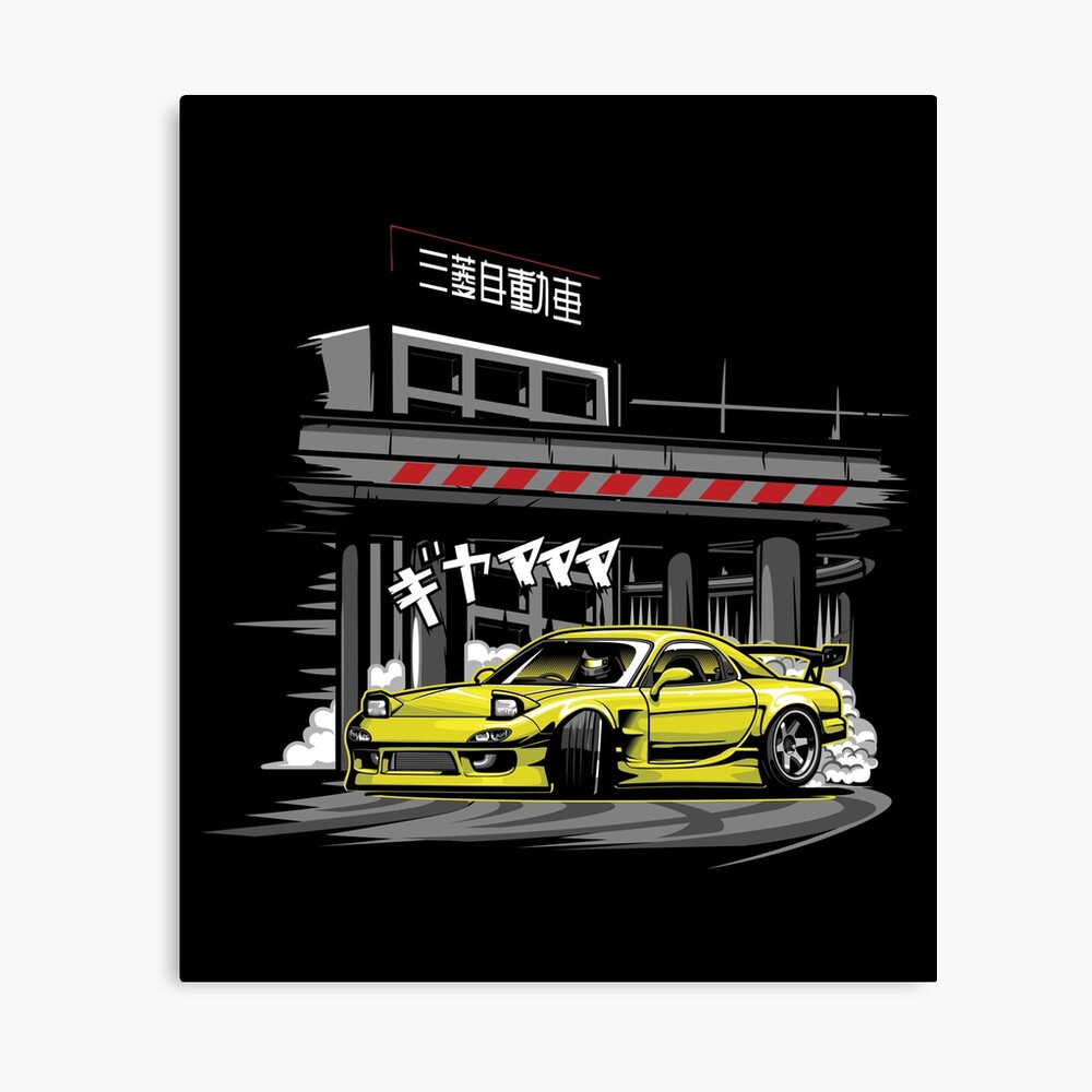 MAZDA RX7 DRIFTING A4 POSTER GLOSS PRINT LAMINATED 11.7" x 7.3" 