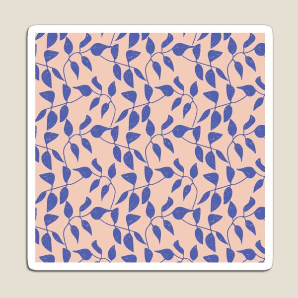 Item preview, Blue Curtain of Leaves Pattern on Blush designed and sold by Ildiko Sipos.