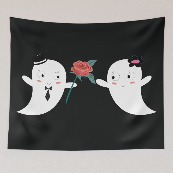Item preview, Halloween ghost proposing each other for the holiday season christmas and thanksgiving designed and sold by Rajpramanik.