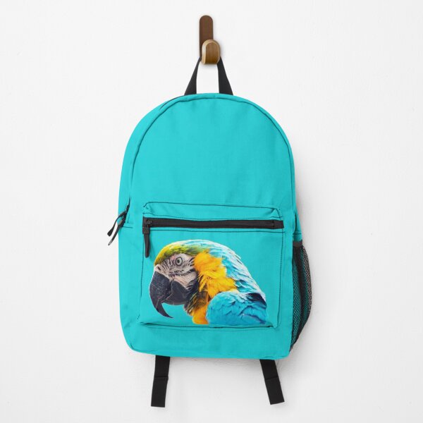 Item preview, Macaw portrait on a turquoise background designed and sold by MarionsArt.