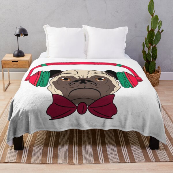 Item preview, Pug with headphones designed and sold by Pethdesign95.
