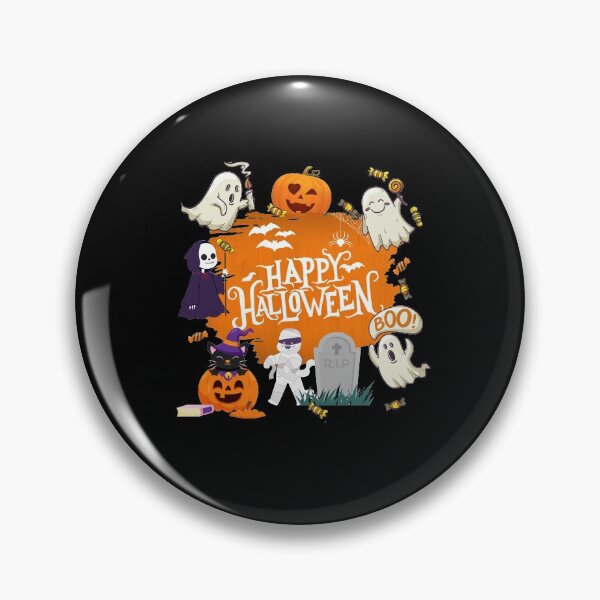 Item preview, Happy Halloween horror ghosts zombie cat pumpkin gift designed and sold by Lenny Stahl.