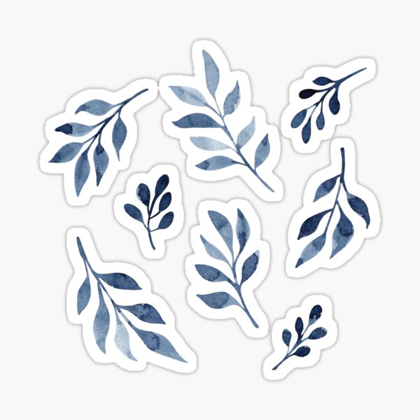 Item preview, Moonlit Indigo Leaves designed and sold by Kristie Millan.