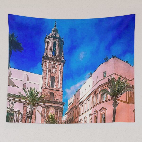 Item preview, Pink Church of Santiago in the Plaza de la Catedral. Cadiz, Andalucia, Spain designed and sold by GiganticSale.