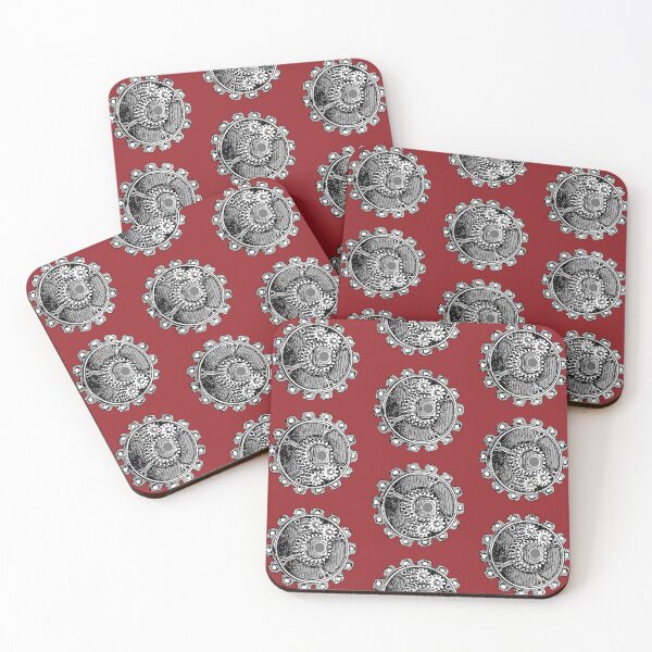 Item preview, Vintage Old Gear Print (Garnet Wine Red) designed and sold by TheEditrix.