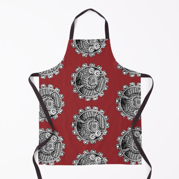 Item preview, Vintage Old Gear Print (Garnet Wine Red) designed and sold by TheEditrix.