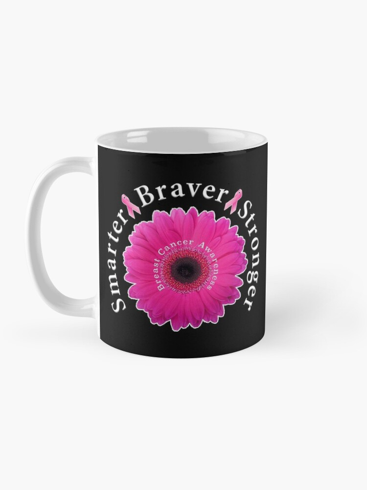 Alternate view of Breast Cancer Awareness Smarter Braver Stronger. Coffee Mug