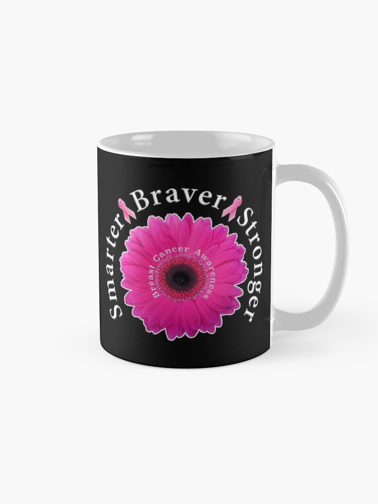 Alternate view of Breast Cancer Awareness Smarter Braver Stronger. Coffee Mug