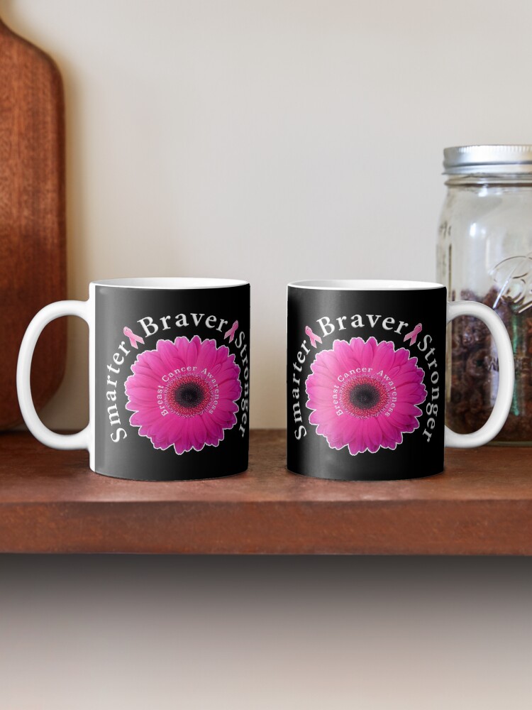 Alternate view of Breast Cancer Awareness Smarter Braver Stronger. Coffee Mug