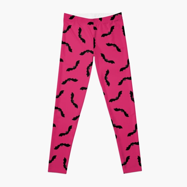 Cute Bats Pattern on Dark Pink Leggings