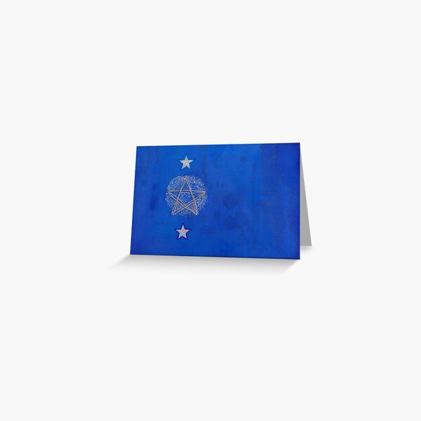 Blue Christmas Design With Stars Greeting Card