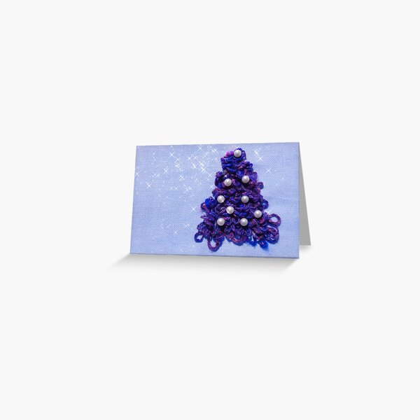 Holiday Design With a Blue Christmas Tree Greeting Card