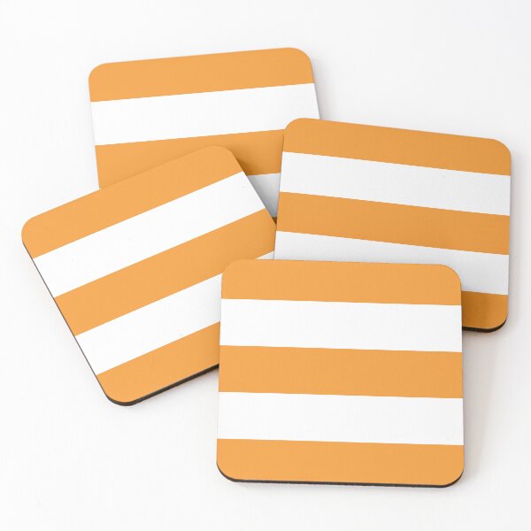 Item preview, Large ORANGE and WHITE Horizontal STRIPES designed and sold by RachelMacht.