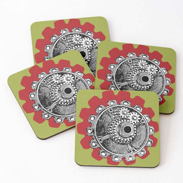 Item preview, Vintage Mechanical Gear Motif (Garnet Wine Red) designed and sold by TheEditrix.