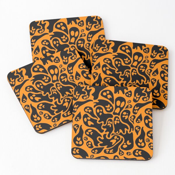 Item preview, Orange and Black Ghost seamless patterns designed and sold by TMBTM.