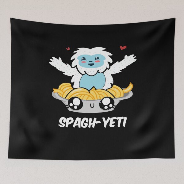 Item preview, Spaghetti Yeti Bigfoot Eating Noodle Yeti designed and sold by MooonTees.