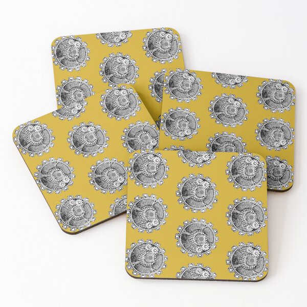 Item preview, Vintage Old Gear Print (Gold Mustard Yellow) designed and sold by TheEditrix.