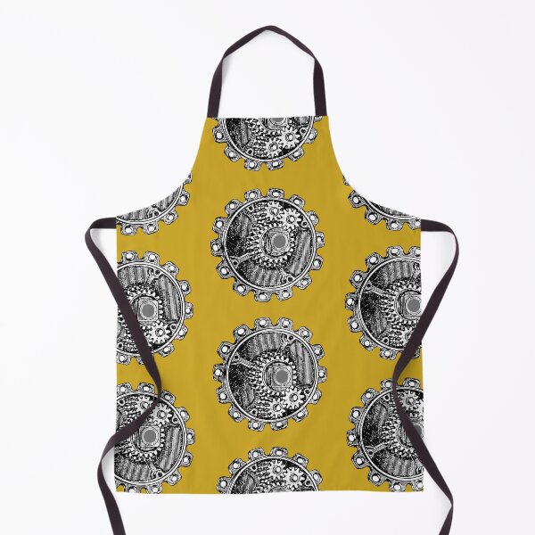 Item preview, Vintage Old Gear Print (Gold Mustard Yellow) designed and sold by TheEditrix.