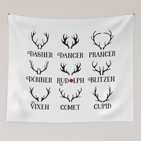 Item preview, Rudolph and Santas Reindeer Christmas Black and White designed and sold by CoolYule.