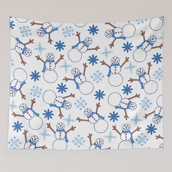 Item preview, Snowmen and Snowflakes Pattern | Winter | Snow Pattern designed and sold by Hilary Leslie.