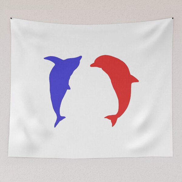 Item preview, Colorful silhouettes with two jumping dolphins designed and sold by MIRO3D.