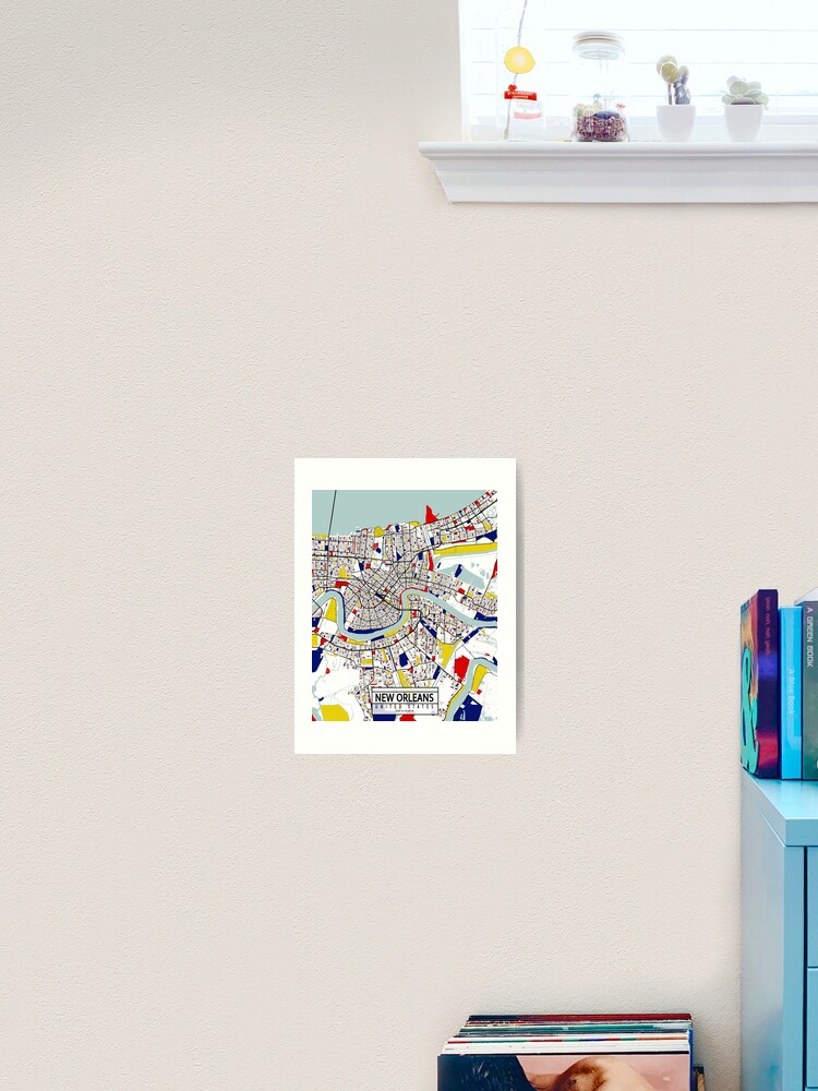 New Orleans Print New Orleans LA Art New Orleans Map NOLA 