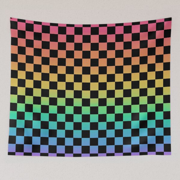 Item preview, Rainbow and Black Checkerboard designed and sold by ColorObsession.