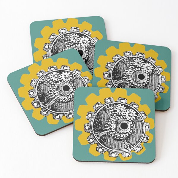 Item preview, Vintage Mechanical Gear Motif (Gold Mustard Yellow) designed and sold by TheEditrix.