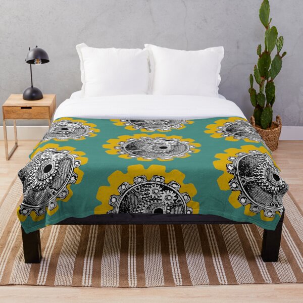 Item preview, Vintage Mechanical Gear Motif (Gold Mustard Yellow) designed and sold by TheEditrix.